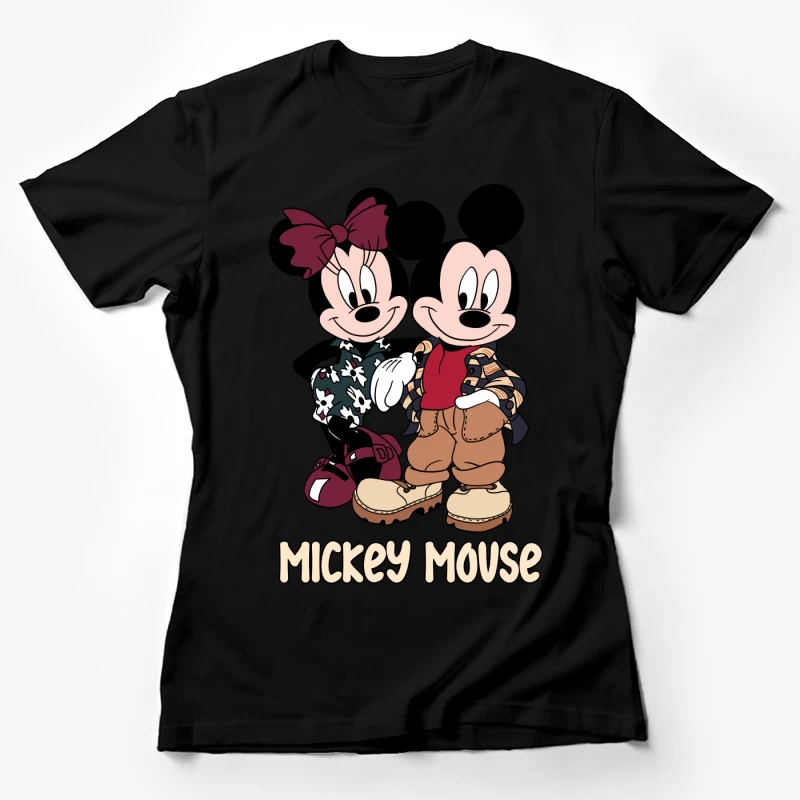 Retro Stil von Micky Maus und Minnie Damen T-Shirt