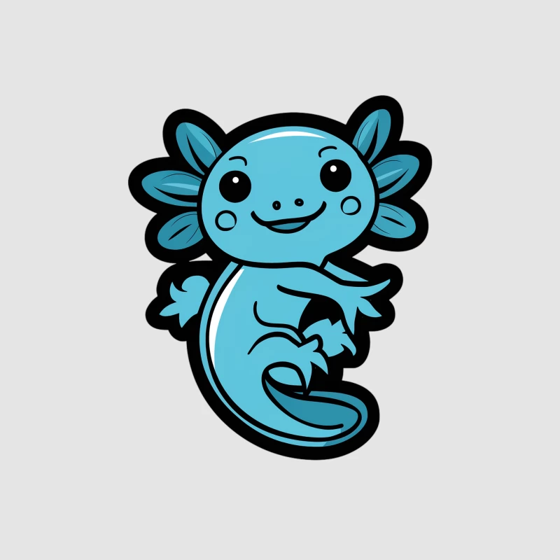Illustrazione di un axolotl felice in stile cartone animato Felpa con cappuccio Donna