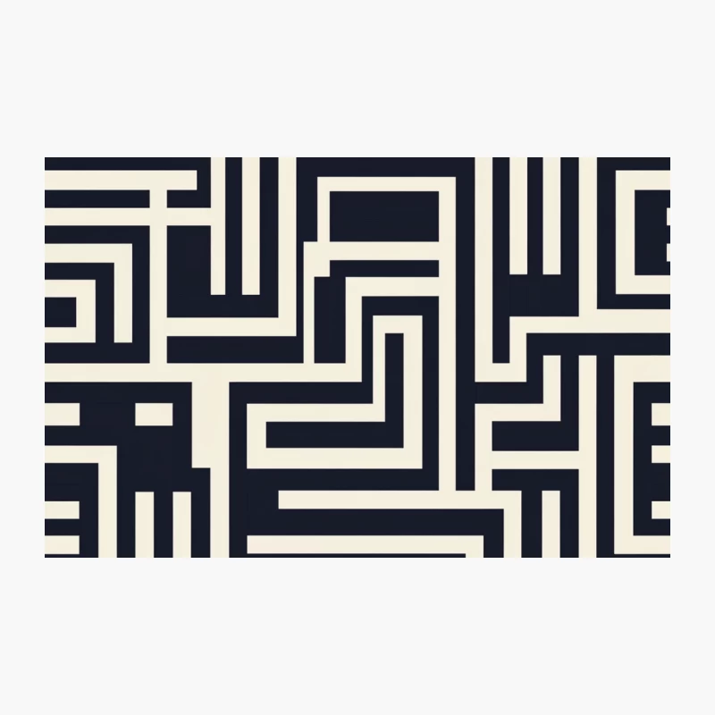 Geometric Maze: Black and White Abstract Optical Illusion Travel Mug