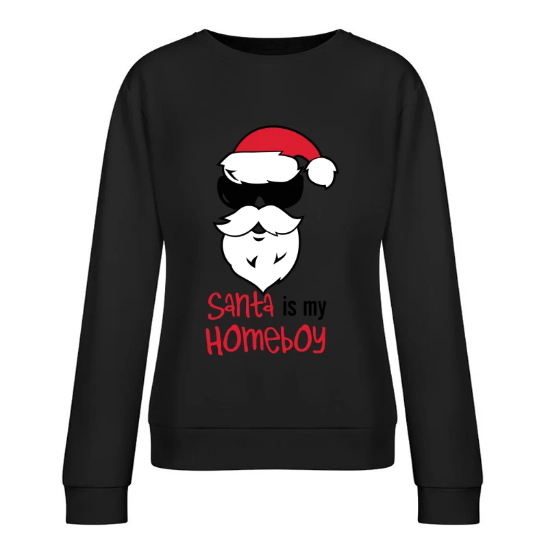 Design amusant de Santa avec lunettes de soleil Femme Sweat-shirt à enfiler