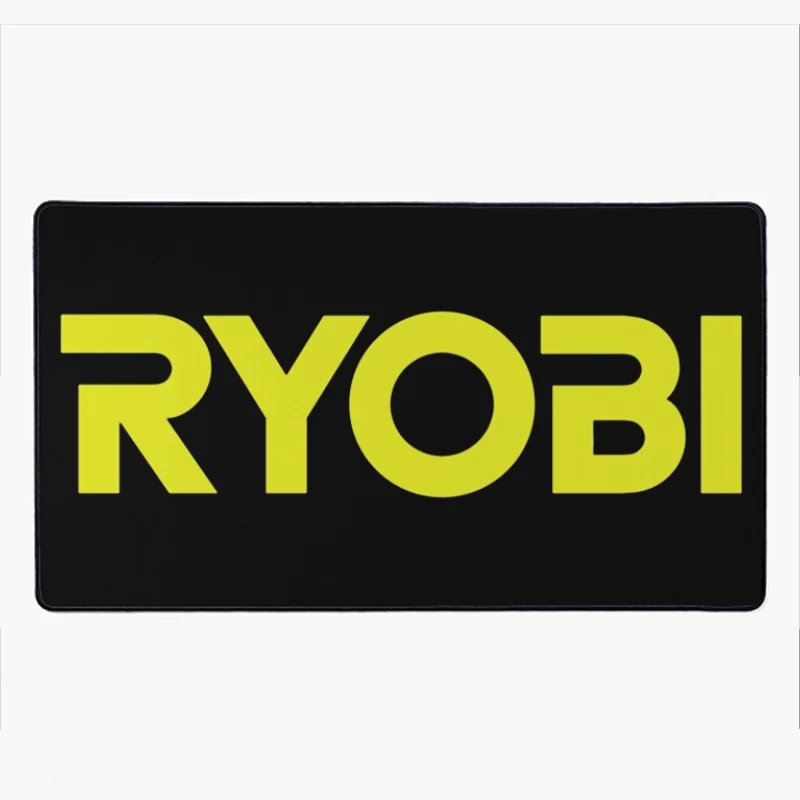 Ryobi Power Tools Brand Logo in Neon Yellow Desk Mat