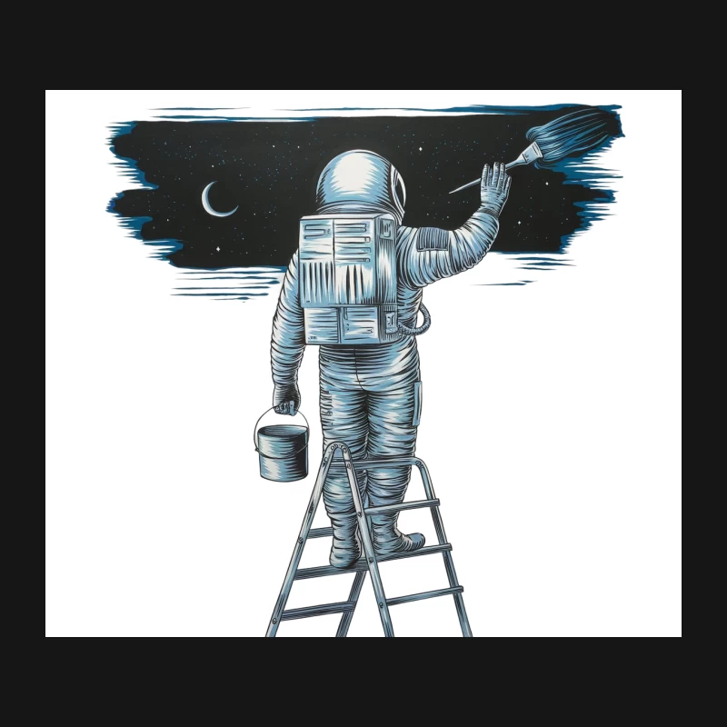 Creative Astronaut Painting the Night Sky Mouse Pad