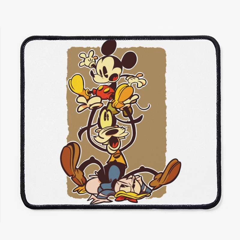 Classic Cartoon Chaos: A Tower of Laughter Mouse Pad