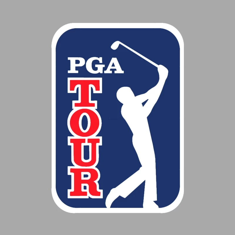 Official PGA Tour Professional Golf Logo with Silhouetted Golfer Male Pullover Hoodie