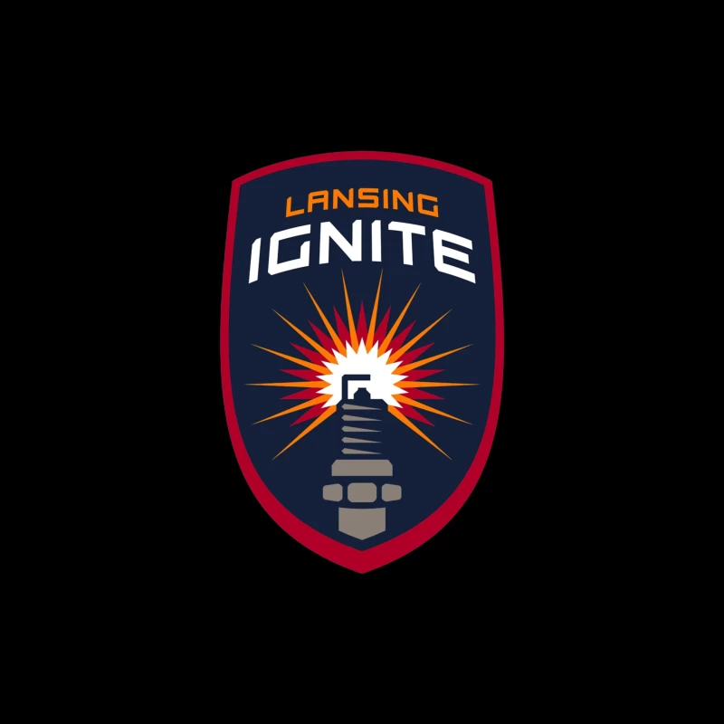 Lansing Ignite Soccer Team Shield Logo with Lighthouse Emblem iPhone Case