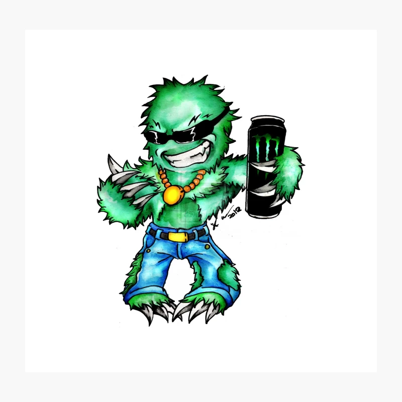5 Monster energy drink Throw Pillow