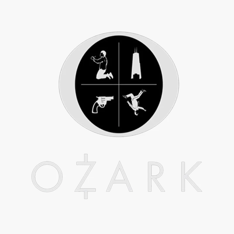 Ozark TV Series Logo with Symbolic Elements Cotton Tote Bag