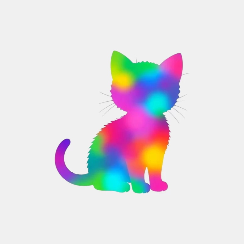 Rainbow Gradient Cat Silhouette Art Male Tank Top