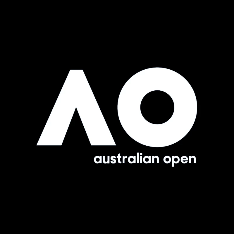 Australian Open Tennis Tournament White Minimalist Logo Travel Mug