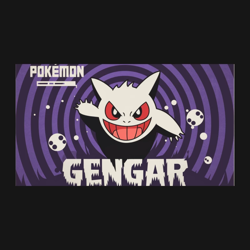 Retro-Style Pokemon Gengar Ghost Character Poster Desk Mat