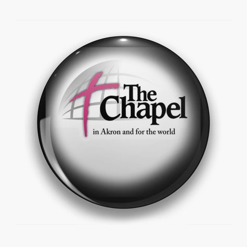 The Chapel Church Logo with Pink Cross - Akron Religious Organization Pin