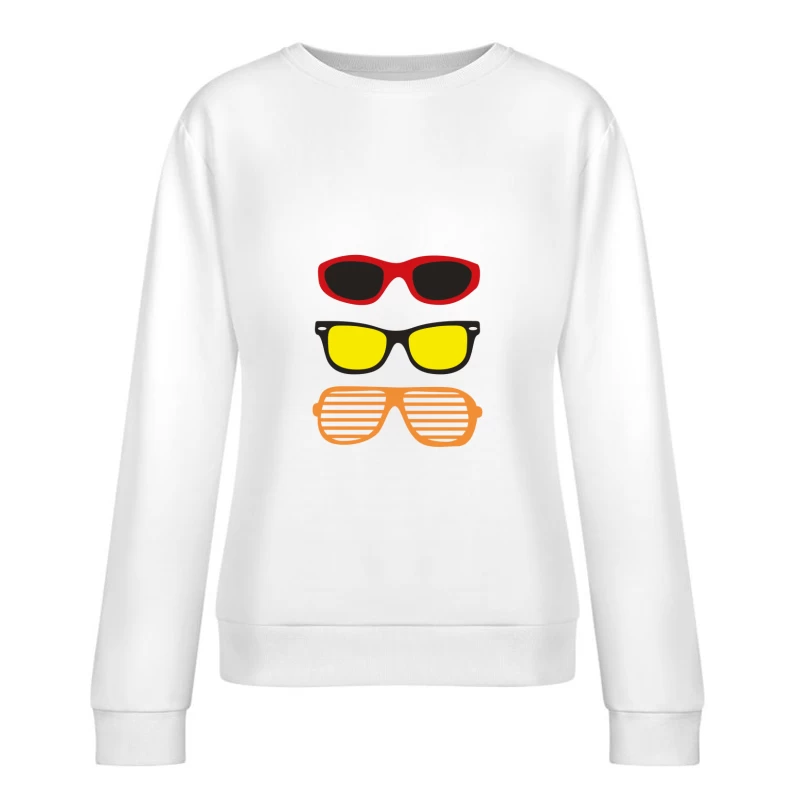 Trois Paires de Lunettes Colorées Femme Sweat-shirt à enfiler