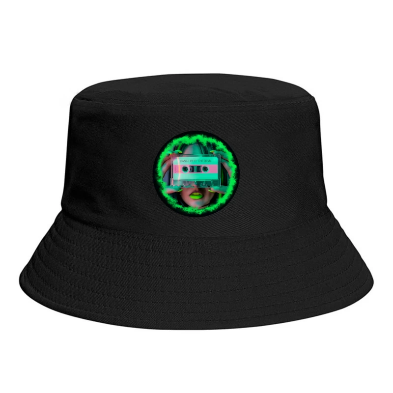 Neon Retro Cassette: Dance with the Devil Bucket Hat