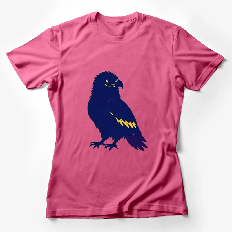 Stylized Navy Blue Raven Mascot Illustration Female T-Shirt