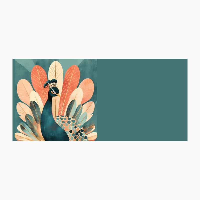 Stylized Peacock Illustration: Decorative Colorful Graphic Art Coffee Mug