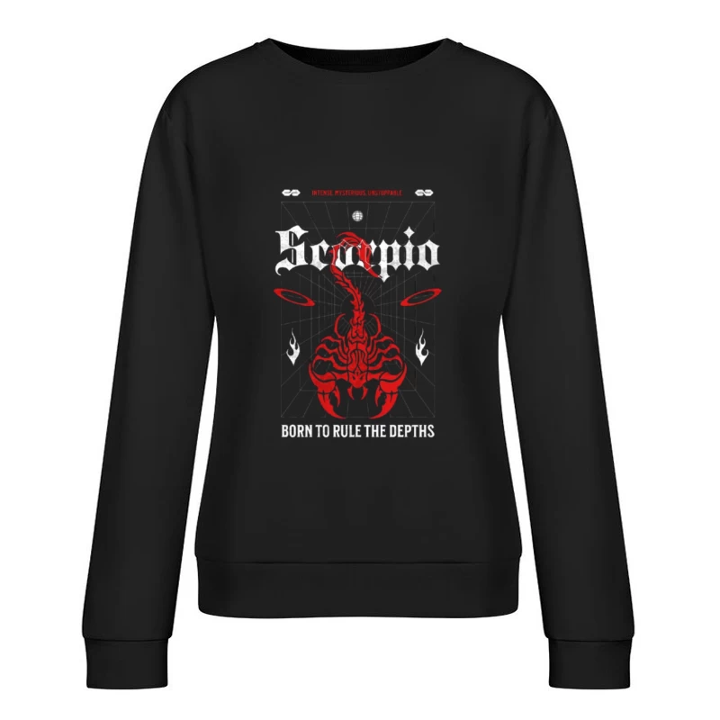 Red Mystical Scorpion with Geometric Pattern Female Pullover Sweatshirt