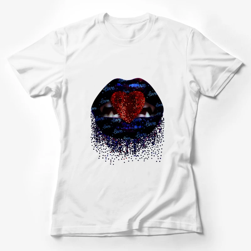Herz und Lippenkunst Damen T-Shirt