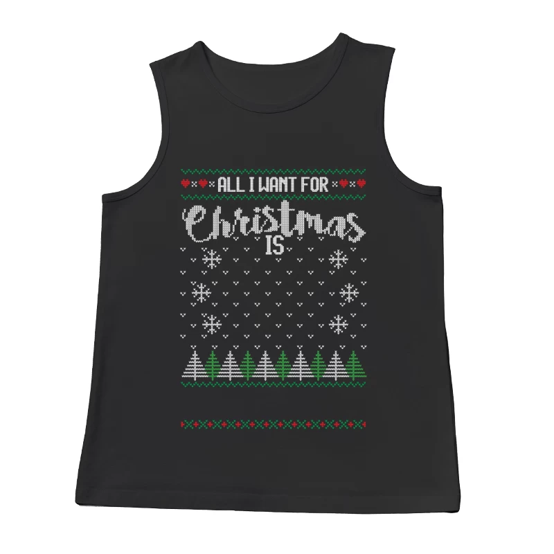 Design de Noël avec sapins et flocons Homme Débardeur