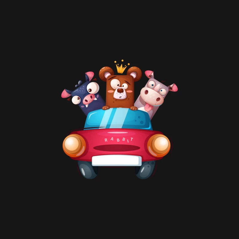 Animaux mignons dans une voiture Homme Manches Longues T-Shirt