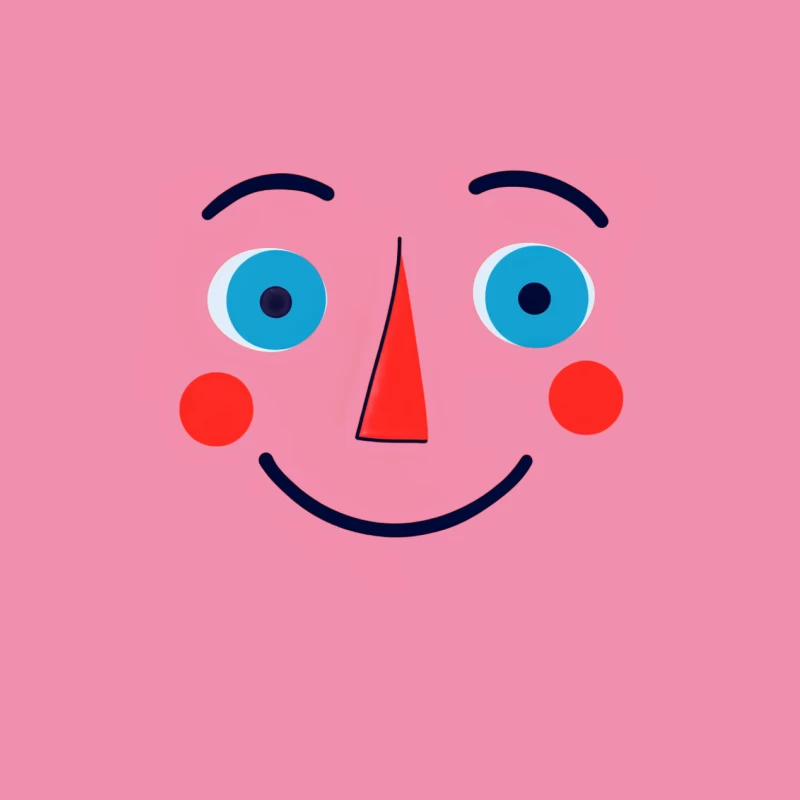 Minimalist Geometric Smiley Face Illustration Male T-Shirt