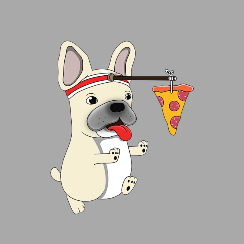 Chien mignon poursuivant une pizza Homme Sweat à capuche