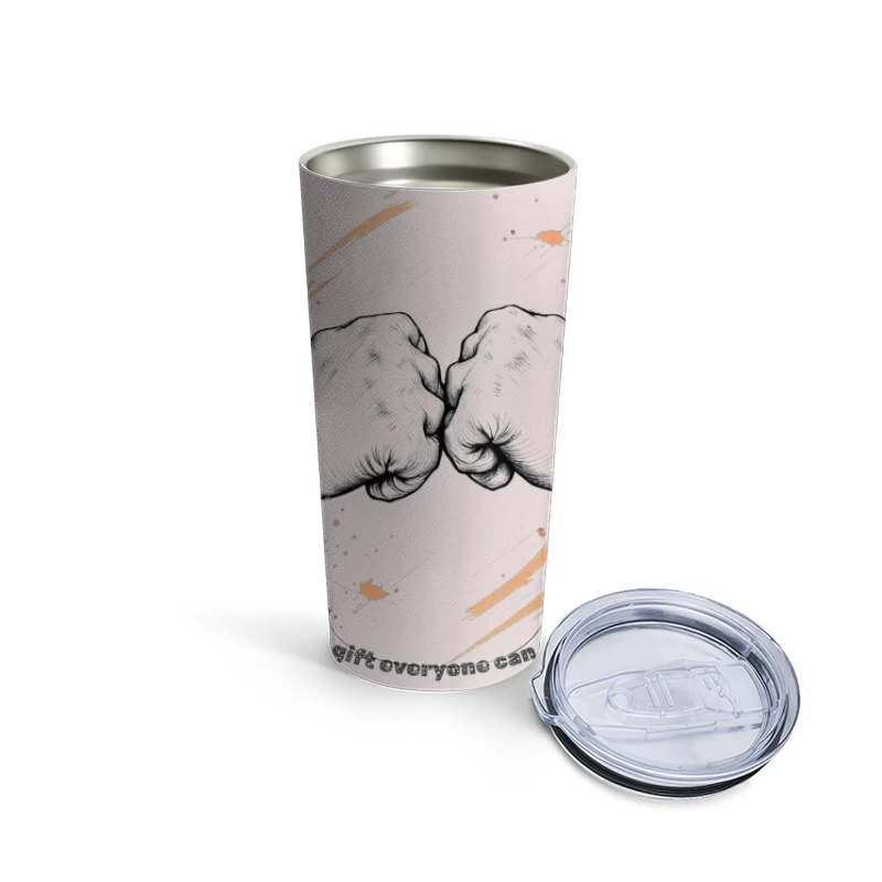 Kindness Fist Bump Inspirational Illustration Travel Mug