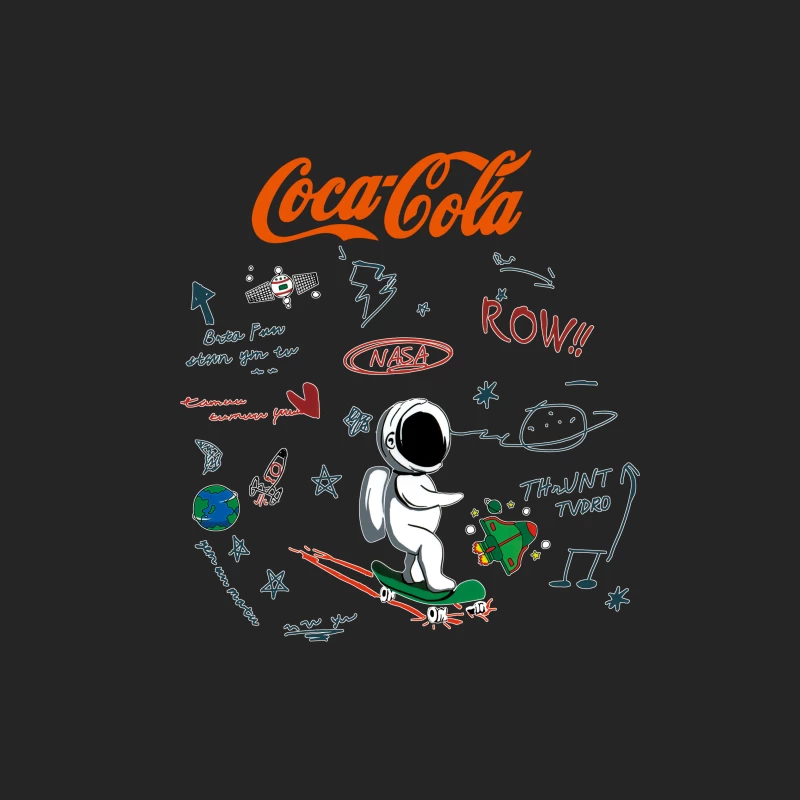 Astro-Skateboarding mit Coca-Cola und NASA Herren Pullover Sweatshirt