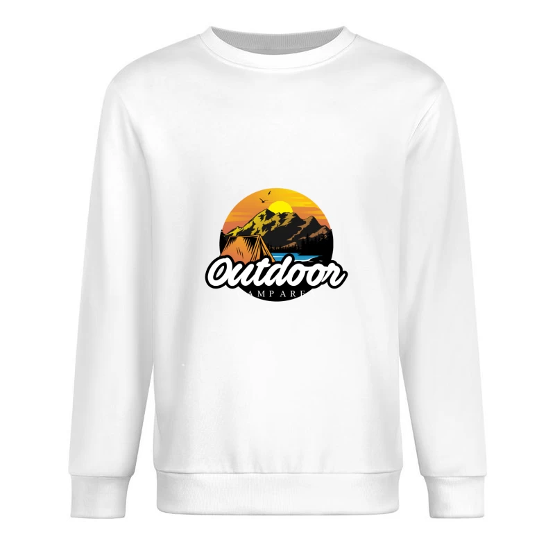 Campingplatz im Freien mit Zelten und Sonnenuntergang Herren Pullover Sweatshirt