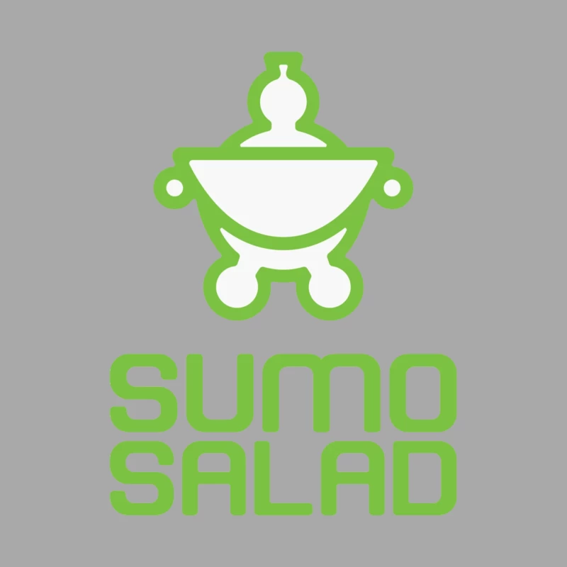 Green Minimalist Sumo Salad Restaurant Logo Female Pullover Hoodie