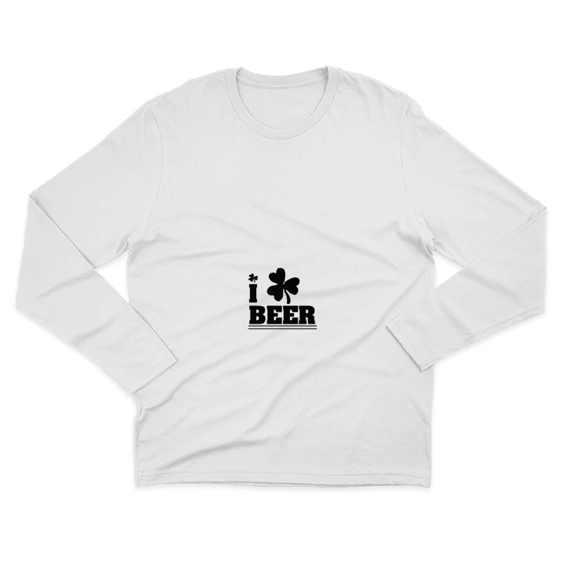 Design de trèfle amoureux de la bière Homme Manches Longues T-Shirt
