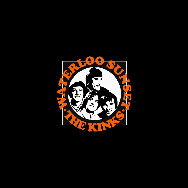 Vintage The Kinks Band Album Cover with Orange Text Desk Mat