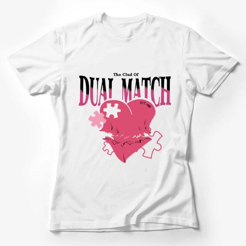 Doppelmatch-Logo mit Herzpuzzlestücken Damen T-Shirt