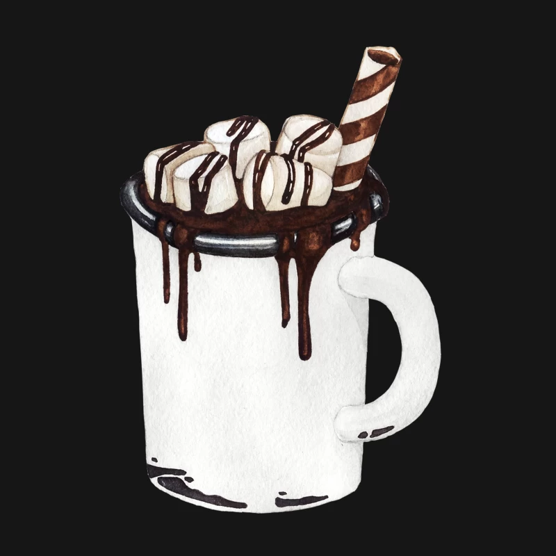 Tasse de chocolat chaud avec guimauves Femme T-Shirt