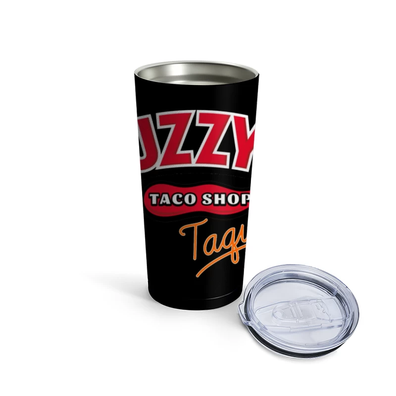 Fuzzy's Taco Shop Taqueria Restaurant Logo Travel Mug