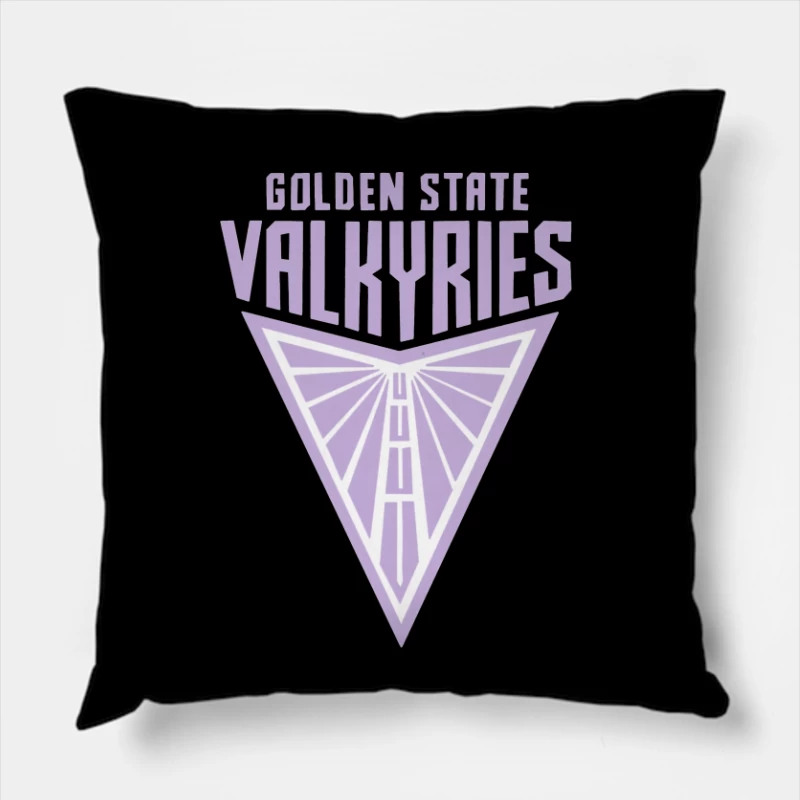 Golden State Valkyries Purple Triangle Logo Design Throw Pillow