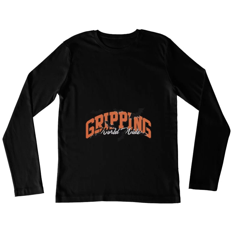 Logo Effrayant avec des Chauves-souris Femme Manches Longues T-Shirt
