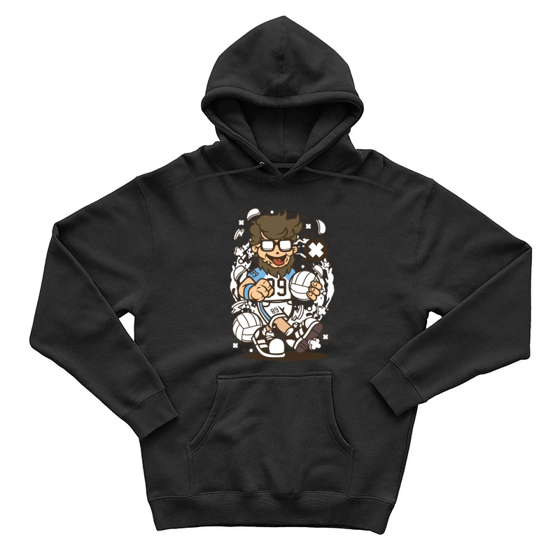 Joueur de Volley-Ball Cartoon Dynamique Homme Sweat à capuche