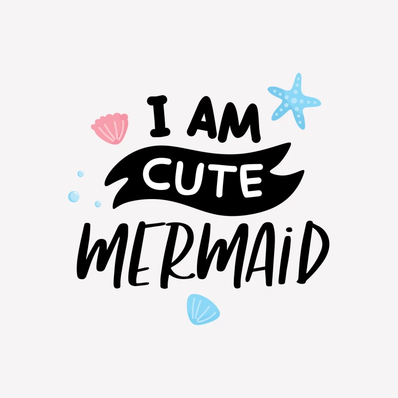 Illustration mignonne de sirène avec étoiles de mer Femme T-Shirt