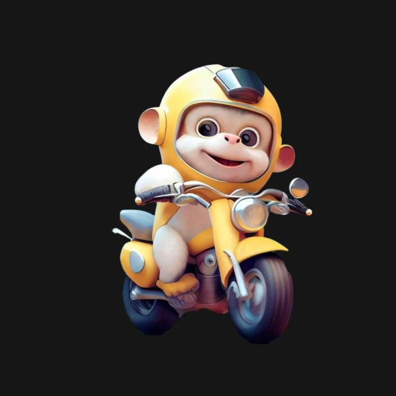 Fröhlicher Affe auf Motorrad Herren Langarm T-Shirt