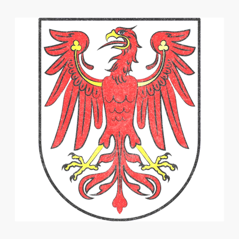 Faded-Style Brandenburg Coat Of Arms  German Gift Throw Pillow