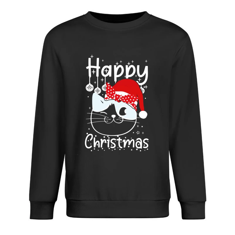 The Festive Feline Cheer Male Pullover Sweatshirt