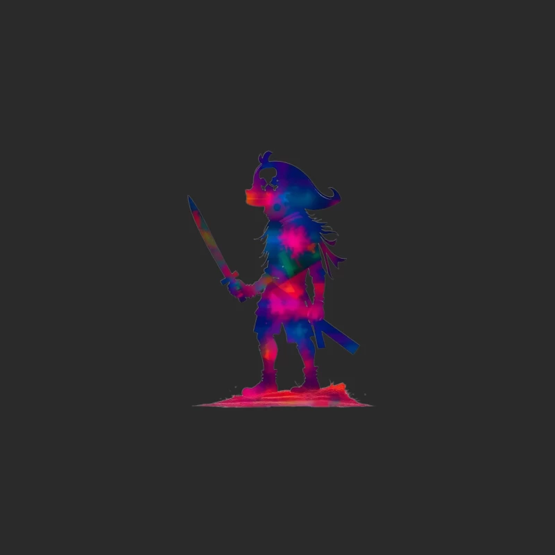 Cosmic Pirate Silhouette with Sword Baseball Cap