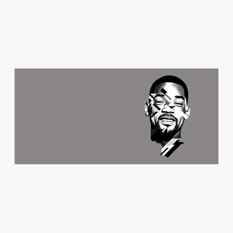 Geometric Black and White Portrait of Smiling Celebrity Actor Coffee Mug
