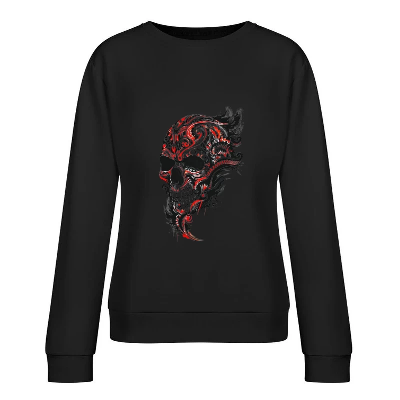 Abstract Decorative Skull Art Female Pullover Sweatshirt