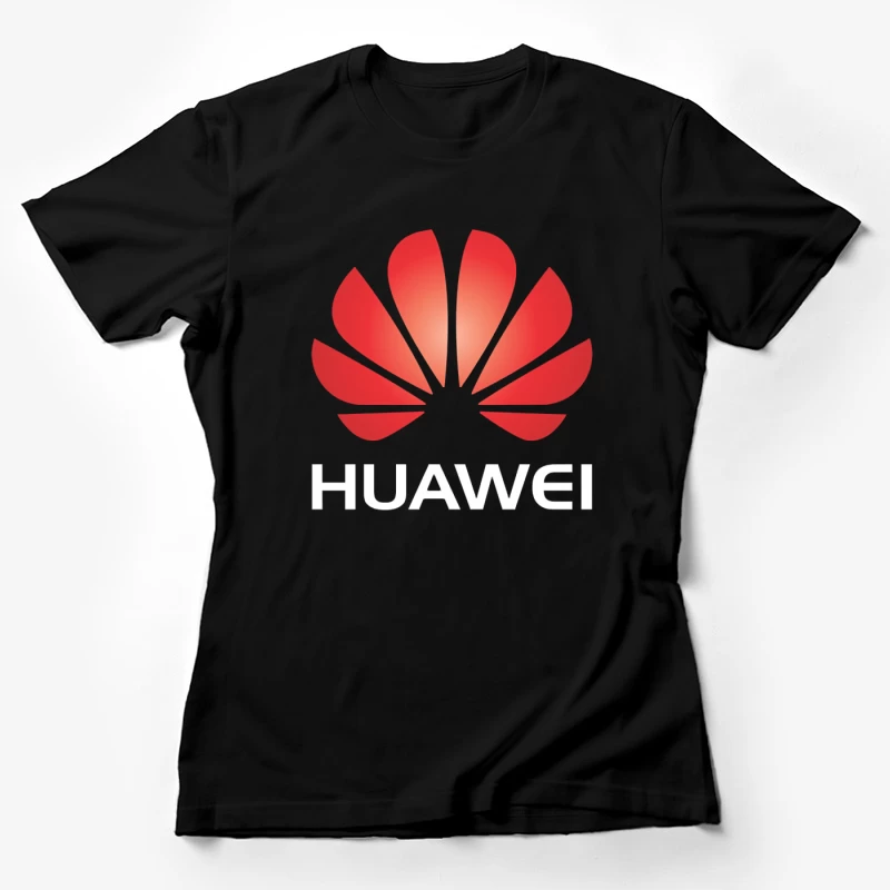 Huawei Red Corporate Logo Design Female T-Shirt