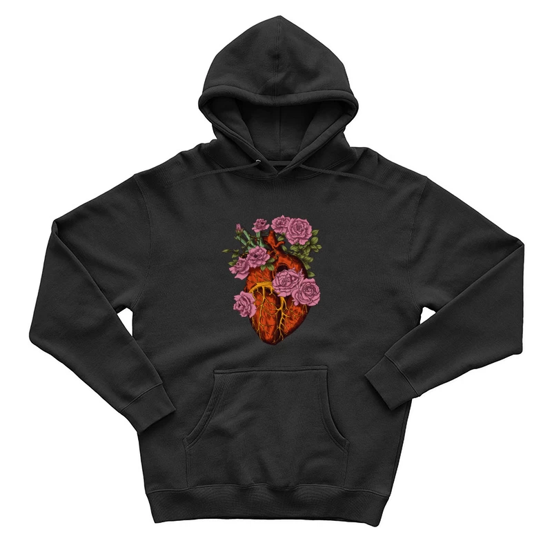 Herz mit Rosenillustration Herren Pullover Hoodie