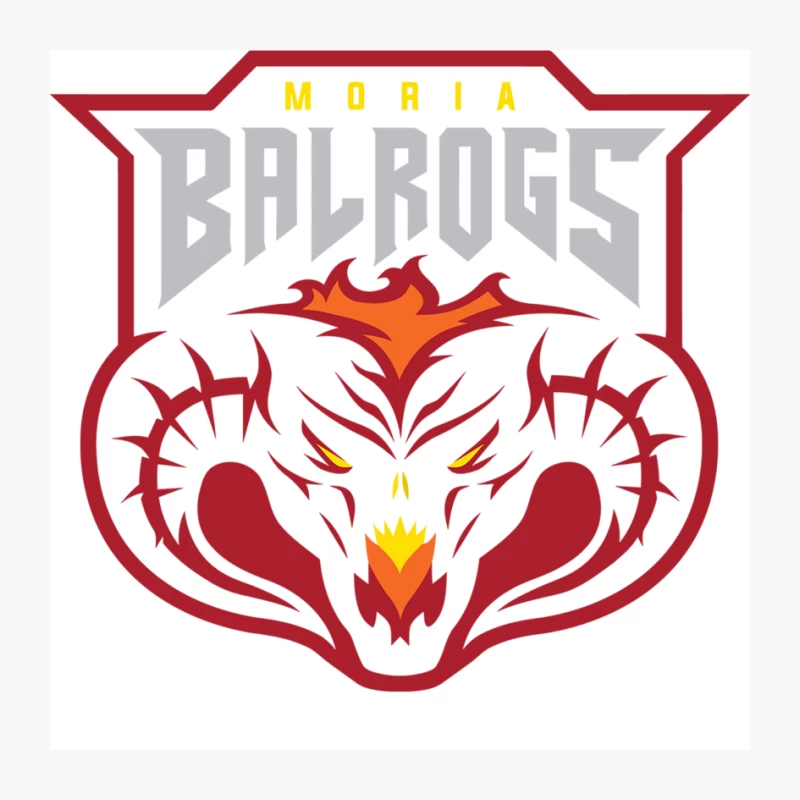 Moria Balrogs: Fiery Demon Sports Team Logo Pin