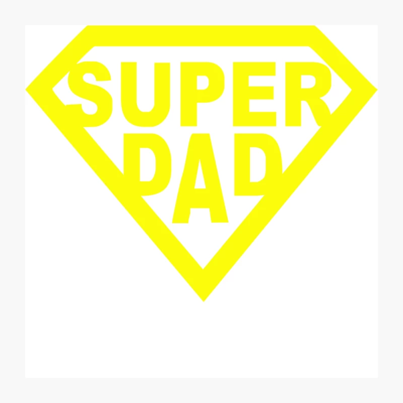 Yellow Superhero-Inspired "Super Dad" Diamond Logo Pin