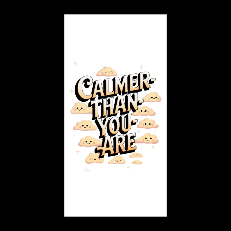 Calming Typography with Cute Cloud Illustrations: A Motivational Message iPhone Case