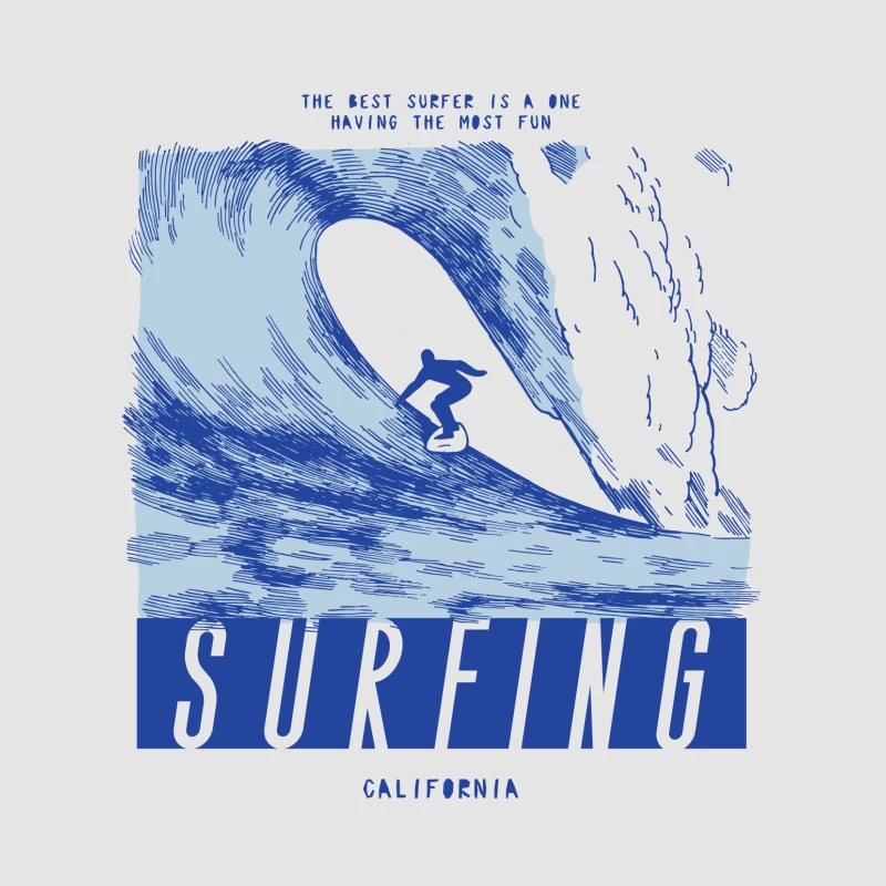 Surfer auf großer Welle in Kalifornien Herren Pullover Hoodie